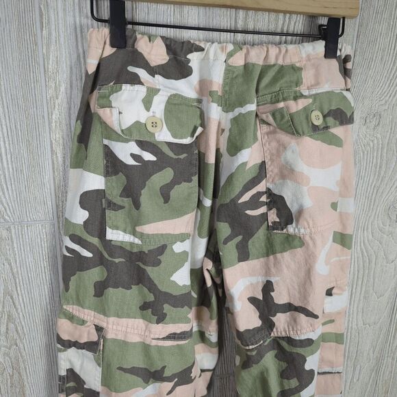 Unbranded Women’s Small Pink Green Cargo Style Pull On Jogger Pants Athleisure - Picture 4 of 9